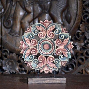 泰式風格手繪裝飾實木雕刻桌面擺件 酒店會所玄關門廳裝飾擺設1入