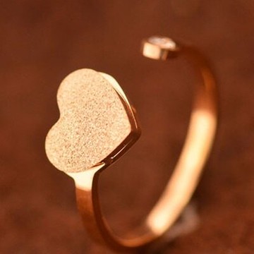 現貨+預購 玫瑰金戒指 銀飾-磨砂時尚生日簡約愛心精選母親節生日情人節禮物女飾品71am62【獨家進口】【米蘭精品】