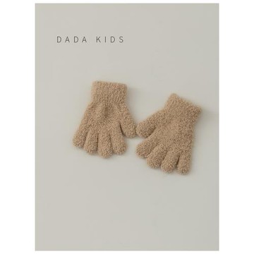 寶寶手套ins韓國簡約純色洋氣嬰幼兒五指毛絨冬季保暖兒童分指1歲