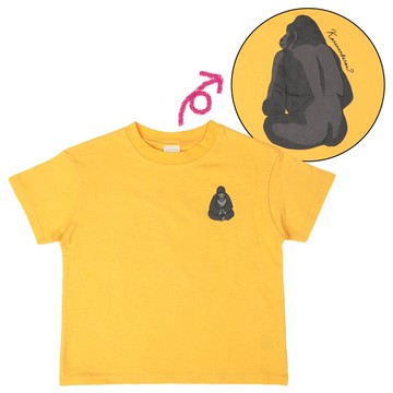 akachan honpo - 短袖T恤-動物背影-黃色