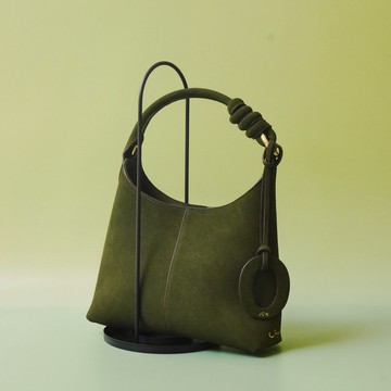 Onyx Shoulder Bag 腋下包 - Olive Green Suede Leather 絨面革