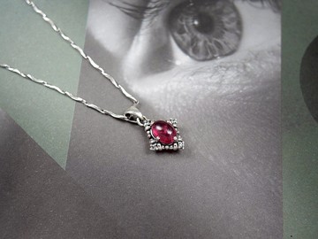 優雅刺客-復古宮廷緬甸紅寶石925銀吊墜