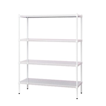 【dayneeds】極致美學90x35x150公分四層烤白沖孔層架