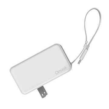 amuok 自帶線插頭二合一行動電源 for Type-C Wh