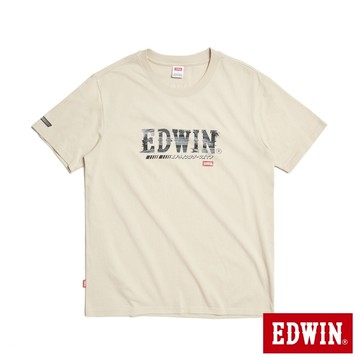 EDWIN 男款 加大碼 輪胎痕印花短袖T恤(灰卡其)