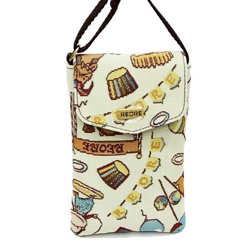 手機袋S  防潑水 平織緹花 開心馬戲團米 iphone12  斜背