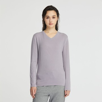 ★買一送一★ATTi TUDE-天絲莫代爾親膚光滑觸感女長袖舒柔舒柔衣(日暮紫)，AT-MT2108P2