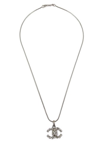 CHANEL Pre-Owned - 2000 CC rhinestone-embellished necklace - women - Silver Plated/Rhinestone - One Size