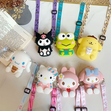 兒童玩具 兒童文具2025可愛兒童硅膠包美樂蒂斜挎包零錢包小女孩單肩包卡通公主包包