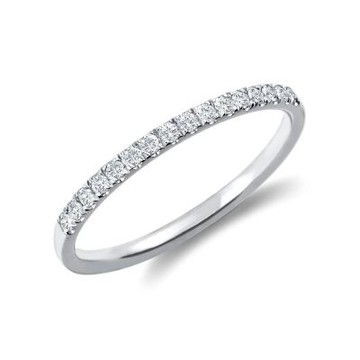 鉅曜 20分無色白百搭鑽石半圈線戒 K金 培育鑽石 真鑽