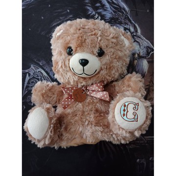 【哈狼族】外貿手偶淡棕色米色坐姿熊手偶幼教/安撫玩具/說故事表演道具/腹語道具