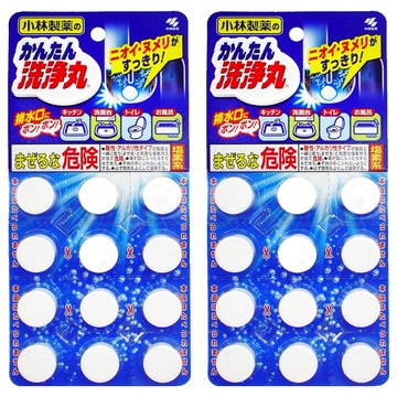 KOBAYASHI 小林製藥 廚房衛生間下水道管道疏通泡藤片 無香味 12錠  66g  2組