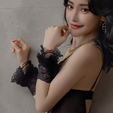 配件【優雅新娘花嫁】 角色扮演 蕾絲毛邊手束(黑色) MyDoll