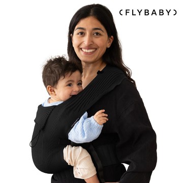 Flybaby 輕便透氣嬰兒揹巾_氣質黑