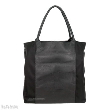 BONNIE CATS 輕量真皮拼接尼龍托特包 雙肩包 側背包 斜背包 A4大小 托特包 01LA2465 (大)