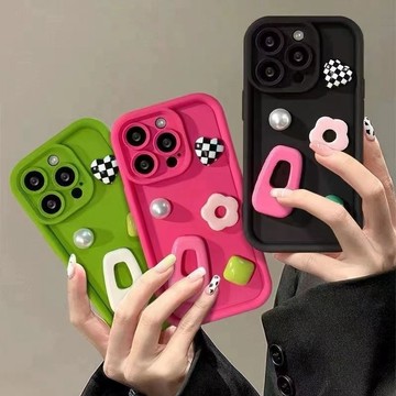 珍珠髮飾適用蘋果18PROMAX手機殼iphone17/16/15/14/13XR日韓12女