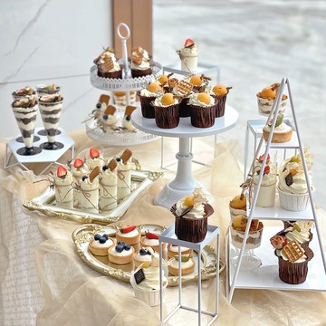 附發票 蛋糕架 白色鐵藝甜品臺擺件蛋糕托盤婚禮點心展示架冷餐茶歇擺臺展示架 快速出貨