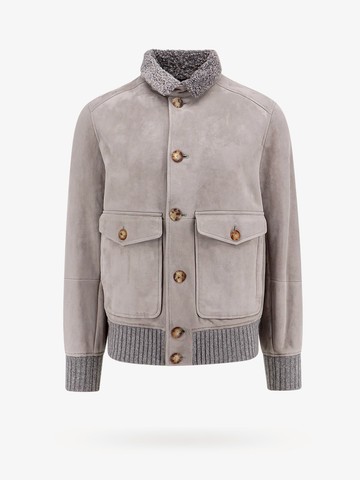 Sheepskin jacket with cashmere profiles - BRUNELLO CUCINELLI - gender_Man