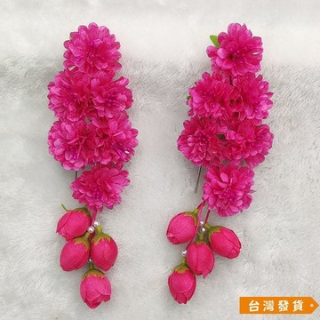 【台灣發貨】一對裝戲曲頭花鬢花絹花耳邊花櫻花京劇戲劇青衣花旦小姐頭飾頭飾 7EJE