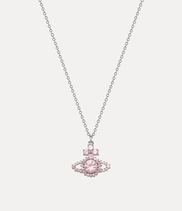 Vivienne Westwood Valentina Orb Pendant Necklace Silver / Pink Cubic Zirconia Women