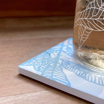 蕨色陶瓷杯墊-臺灣原始觀音座蓮|吸水 送禮 情人 婚禮 新春 年節