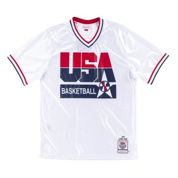 M&N 92 Dream Team投籃熱身短T Larry Bird -ASSHAC19016-USAWHIT92LBI