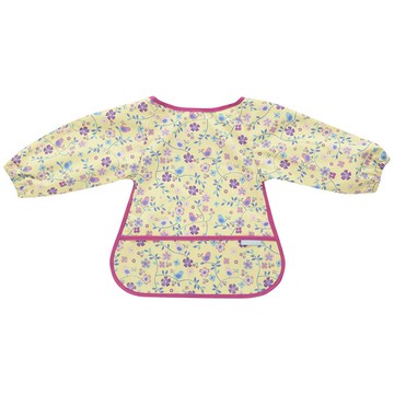 英國 JoJo Maman BeBe - 長袖圍兜/吃飯衣-黃色花園