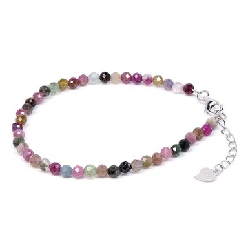 【正佳珠寶】【 簡約極細系列 】彩碧璽 3mm 彩碧璽手鍊