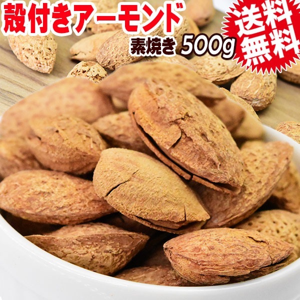 殻付き アーモンド 素焼きアーモンド 500g 訳あり 有塩