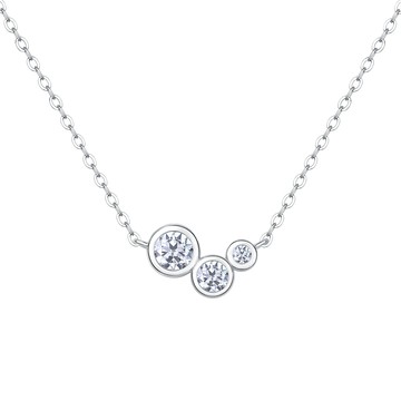 CF Diamond 莫桑鑽項鍊  B0211 白露  30分  白露 銀色