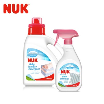 德國NUK-洗衣精1000mL+衣物去漬劑500mL