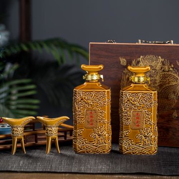 一斤半750ml景德鎮陶瓷中式復古雕刻龍紋散裝醬香白酒空酒瓶酒壺