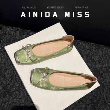 氣質復古配裙子一腳蹬瓢鞋2024夏季新款新中式方頭平底單鞋女淺口