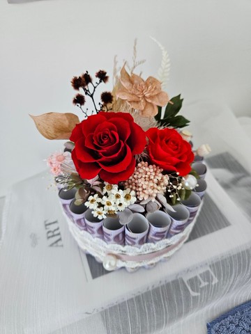 永生花鈔票蛋糕 有錢花 母親節 父親節 情人節 生日蛋糕