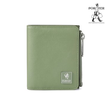 PORTER INTERNATIONAL - 復古品味MORI雙折零錢短夾 - 玉石綠