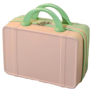 s-sportplus+ 手提式化妝箱 輕巧便攜 美妝收納箱  粉色 + 綠色  1個