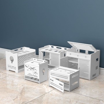 路由器收納盒電線收納盒光貓wifi插線板收納架整理架機頂盒置物架 pb6161