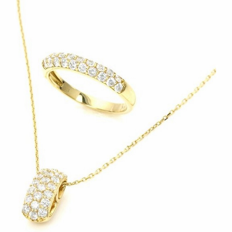 プティシエル Pciel K18イエローゴールド ダイヤ パヴェ ネックレス リング セット Yn4684wd Yr46wd 通販 Lineポイント最大0 5 Get Lineショッピング