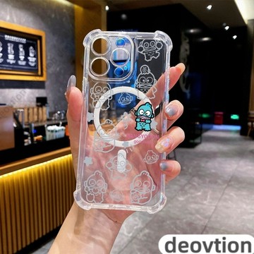 線條醜魚漢頓抗摔磁吸 iPhone16ProMax 四角保護殼 蘋果i15 14 13 12 11Pro 手機殼