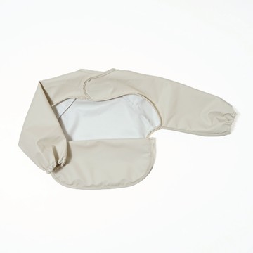 10mois 小貓可收納長袖餐圍兜 灰色