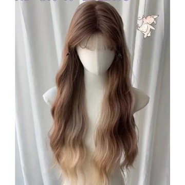 台灣現貨附發票❤整頂假髮 空氣劉海長卷髮女生假髮大波浪卷髮自然長卷髮套整頂假髮