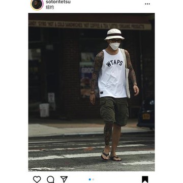 22SS WTAPS夏季日系余文樂寬松休閑印花打底背心健身運動汗衫