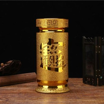 陶瓷香桶家用供佛大號香筒插花家用沙金陶瓷香筒裝香的香桶