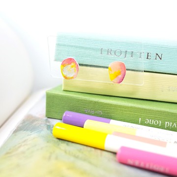 節氣 夏至 手繪貼耳耳環 耳針/耳夾