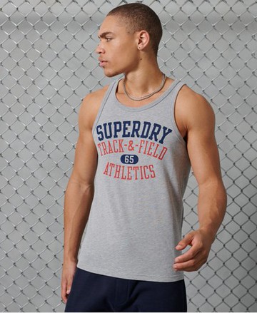 Superdry Men's Men's Track & Field Graphic Vest Grey / Grey Marl - Size: Xxxl