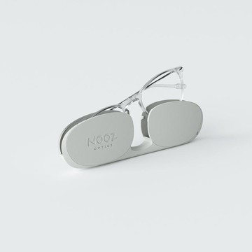 時尚造型老花眼鏡-鏡腳便攜款（橢圓-透明） 250