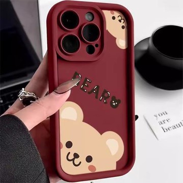 探頭小熊適用三星s24ultra手機殼硅膠s22可愛s23fe呆萌s20趣味s21+情侶a54a53a52創意男女a34a32全包note20