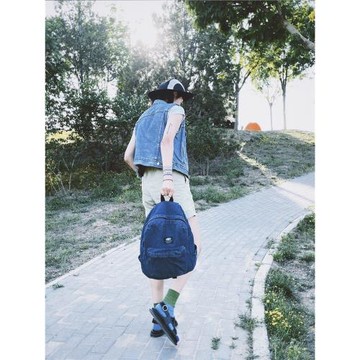 LEONIKITA大容量水洗做舊復古帆布通勤上學電腦包雙肩包雙肩背包