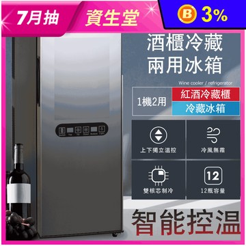 【ZANWA 晶華】35L變頻式右開單門雙溫控酒櫃SG-35DLW 冷藏冰箱