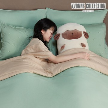 【YVONNE以旺傢飾】黑鼻羊長型大抱枕-羊絨白